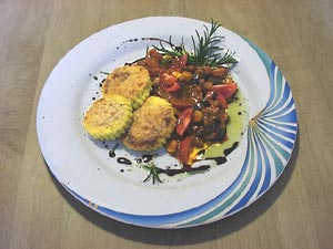 Gratinierte Polenta auf Ratatouille Gratinierte Polenta auf Ratatouille